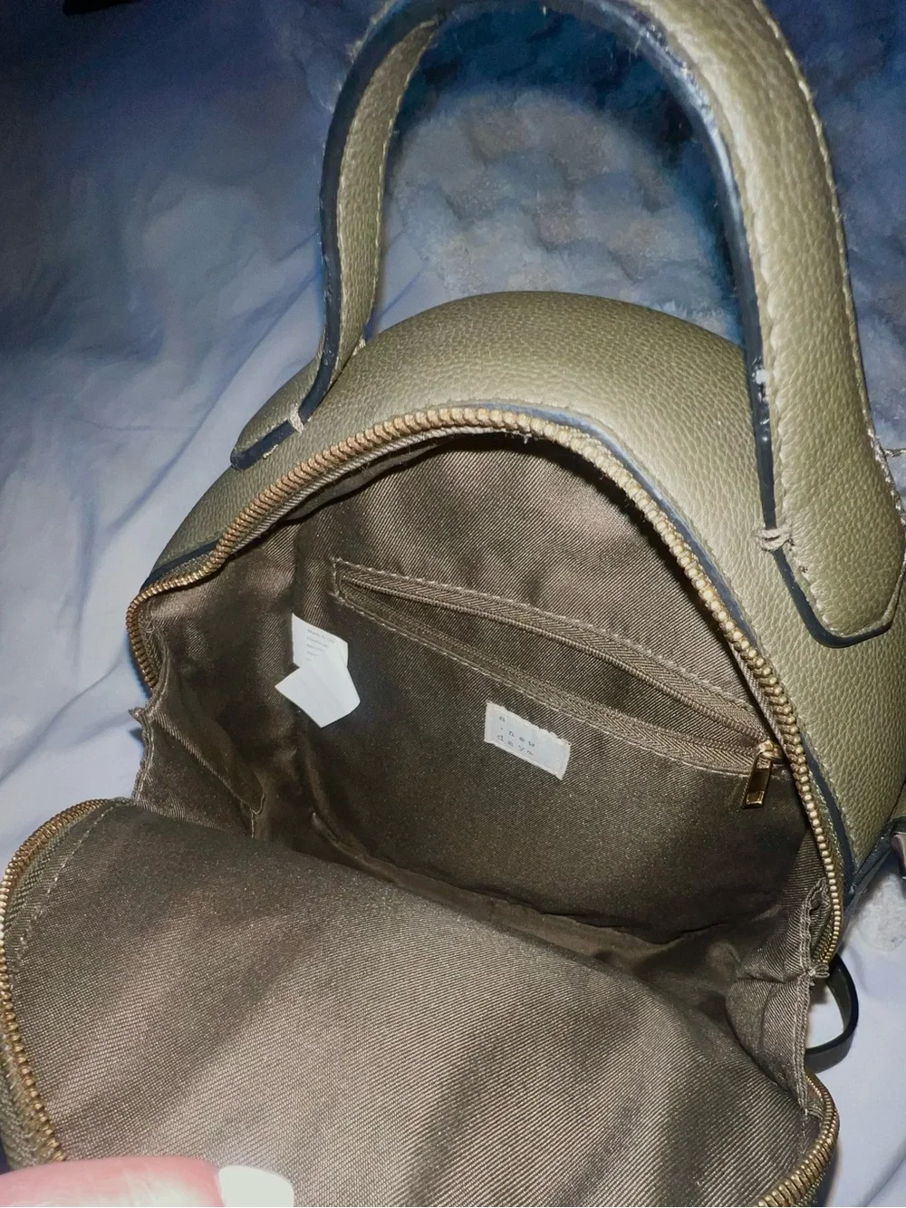 A NEW DAY Olive Green Pebbled Crossbody Backpack